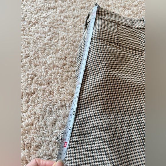 A.L.C. Houndstooth Pants Beige Split Leg Flare Stretch Casual Preppy Size 0 - Picture 11 of 14